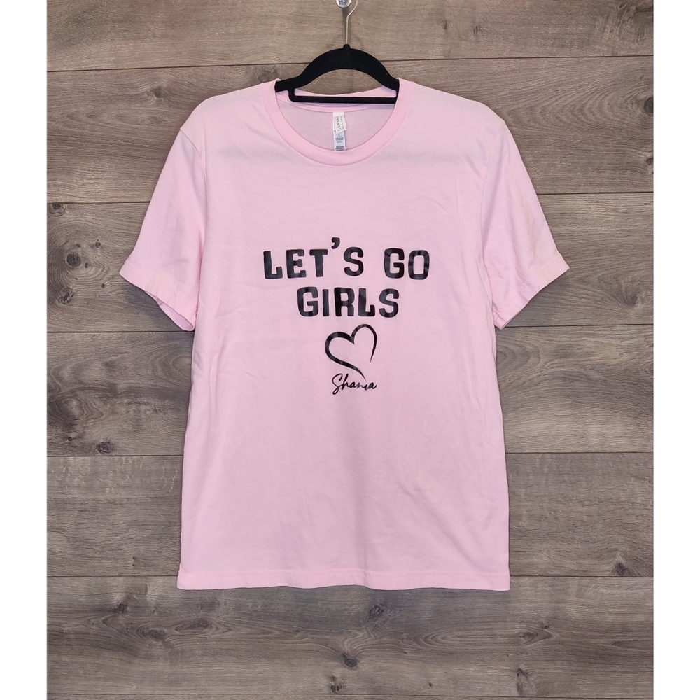 Shania Twain pink "Let's Go Girls" t-shirt Size Large